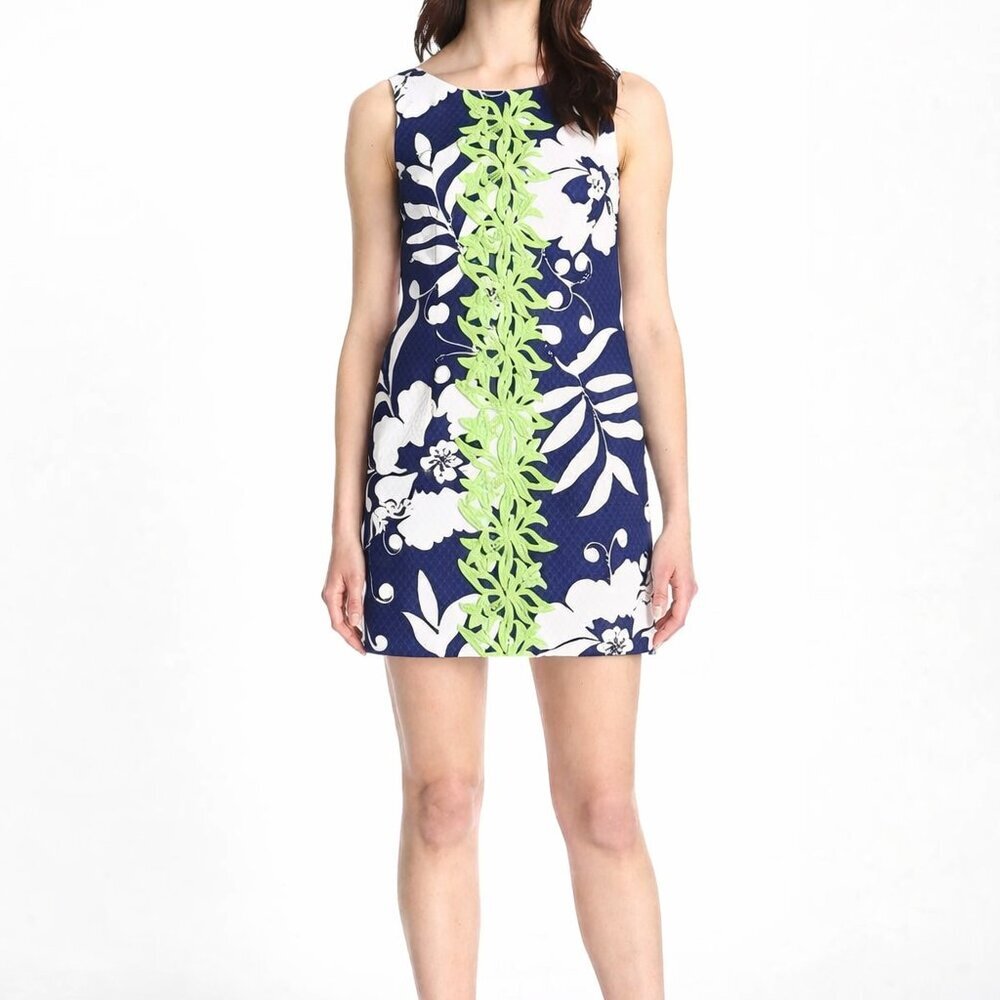 Lilly Pulitzer Delia Shift Dress 0 NWT Navy Lime Summer Wedding Guest